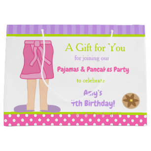 Dressing Gown Pyjamas and Pancakes Party Large Gift Bag