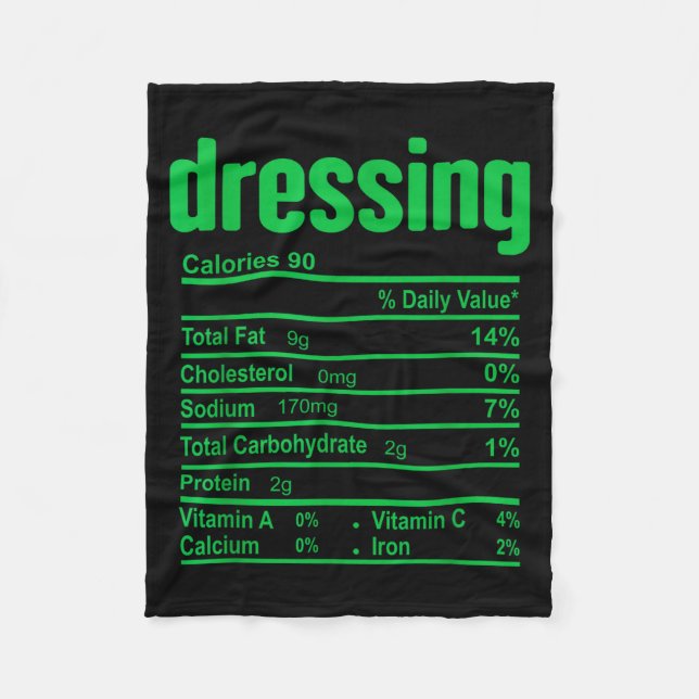 Dressing Nutrition Facts Family Matching Christmas Fleece Blanket (Front)