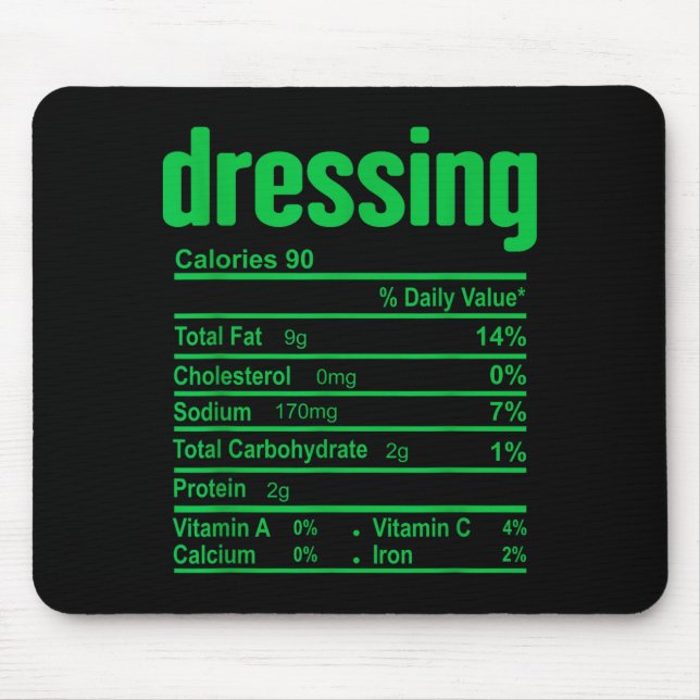 Dressing Nutrition Facts Family Matching Christmas Mouse Mat (Front)