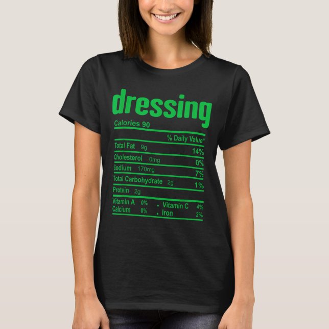 Dressing Nutrition Facts Family Matching Christmas T-Shirt (Front)