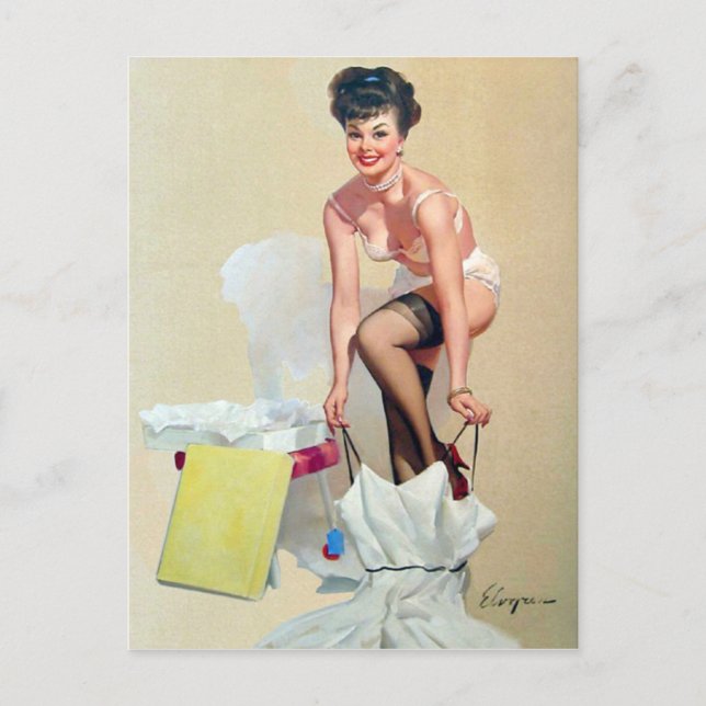 Dressing Pin Up Postcard (Front)