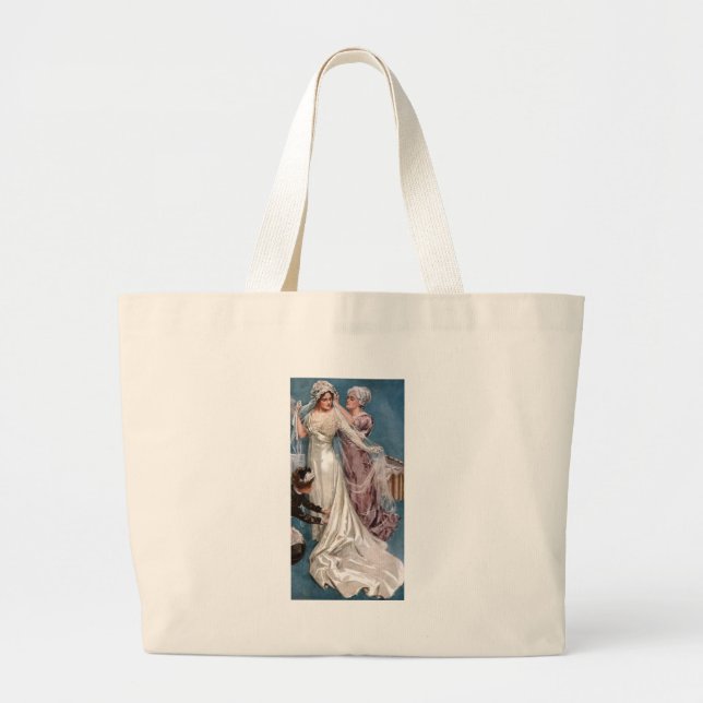 Dressing the Bride Large Tote Bag (Front)