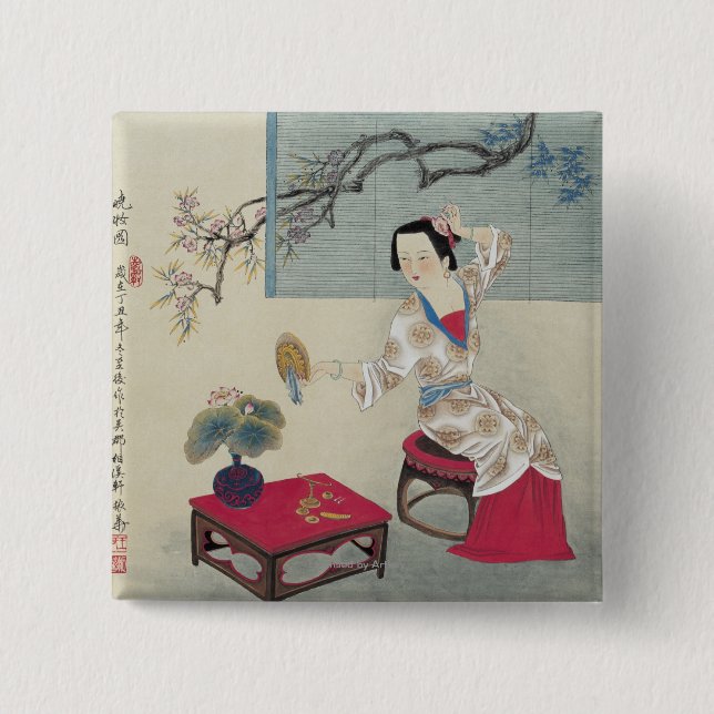 Dressing up in the Morning 15 Cm Square Badge (Front)