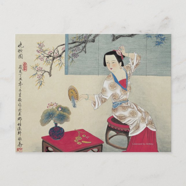 Dressing up in the Morning Postcard (Front)