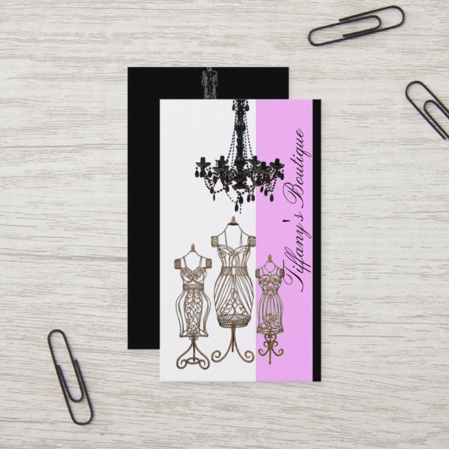 Dressmaker Mannequin Sewing Fashion Designer Business Card (Front/Back In Situ)