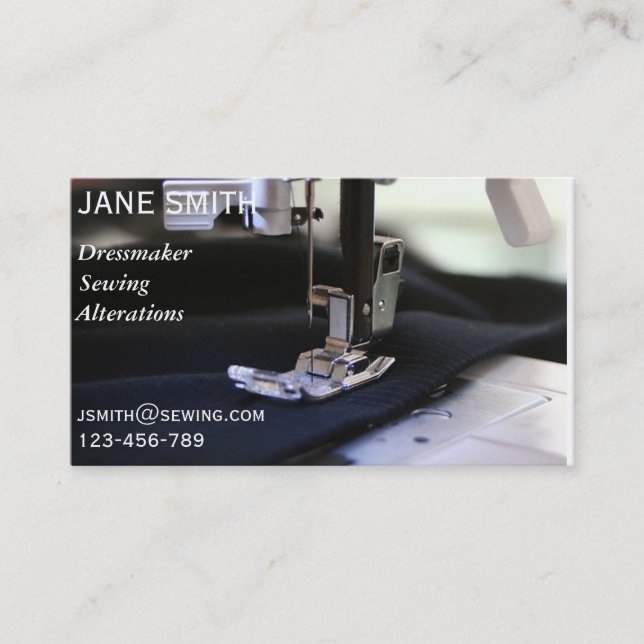 Dressmaker, Sewing, alterations professional Business Card (Front)