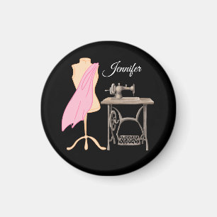 Dressmaker, Sewing Machine, Customisable Name Magnet
