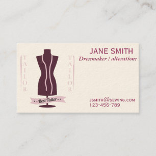 Dressmaker, Sewing, tailor professional Business Card