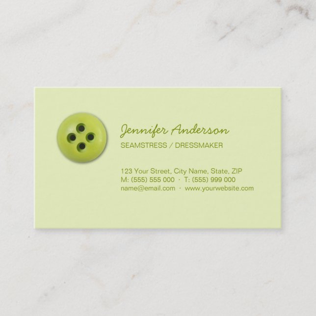 Dressmaker / Tailor / Seamstress business card (Front)
