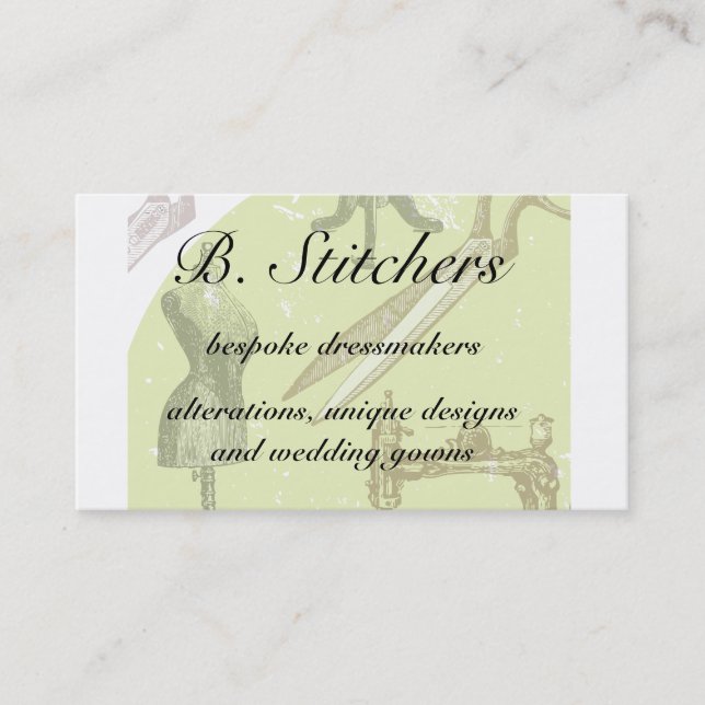 Dressmakers or seamstress business card (Front)