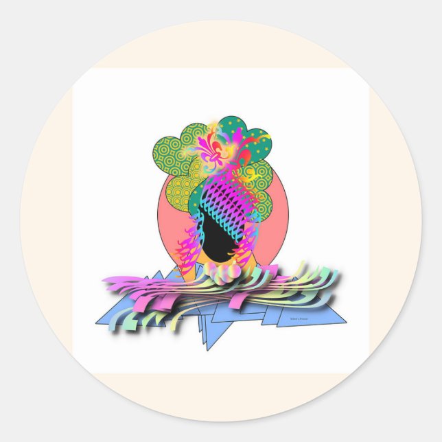 Dressy Headdress  Classic Round Sticker (Front)