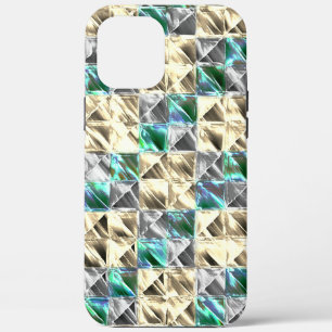  Dressy mint, beige and silver tiles or stained    iPhone 12 Pro Max Case