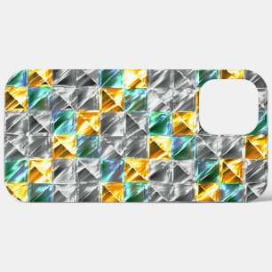 Dressy mint, golden and silver tiles or stained iPhone 12 Pro Max Case