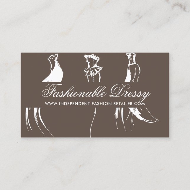 Dressy Wedding Clothing Fashion Brown Bridal Business Card (Front)