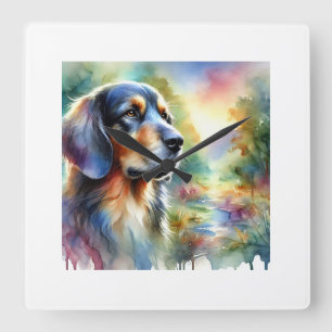 Drever Dog 130924AREF150 - Watercolor Square Wall Clock