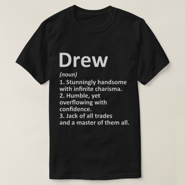 DREW Definition Personalised Name Funny Birthday G T-Shirt (Design Front)