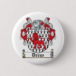 Drew Family Crest 6 Cm Round Badge