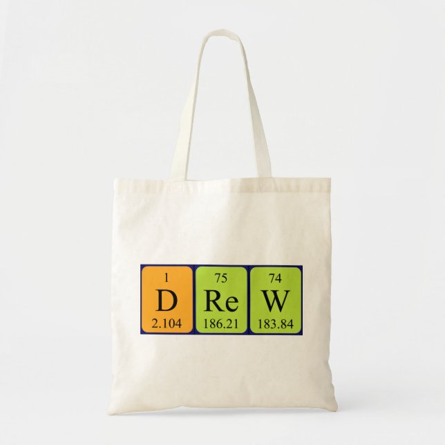 Drew periodic table name tote bag (Front)