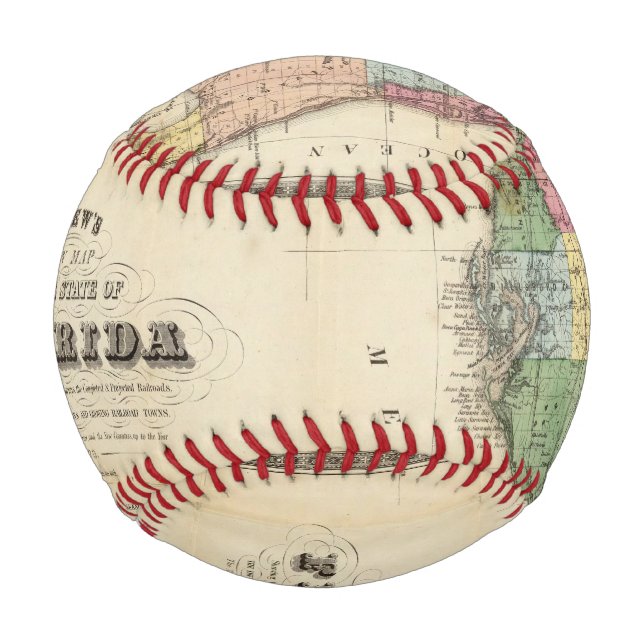 Drew's New Map Of The State Of Florida Baseball (Front)