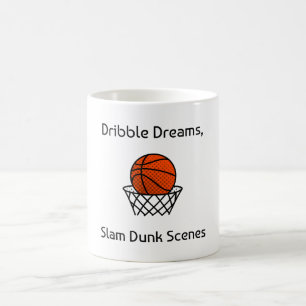 Dribble Dreams, Slam Dunk Scenes Basketball Coffee Mug