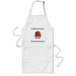 Dribble Dreams, Slam Dunk Scenes Basketball Long Apron