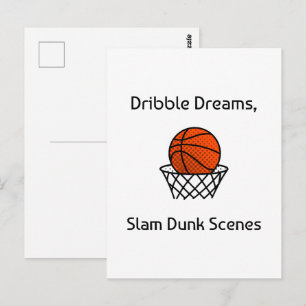 Dribble Dreams, Slam Dunk Scenes Basketball Postcard