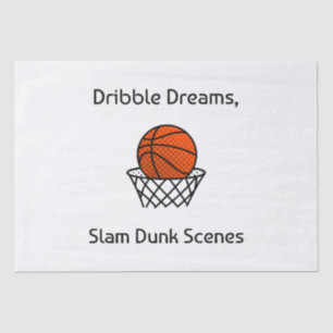 Dribble Dreams, Slam Dunk Scenes Basketball Tissue Paper