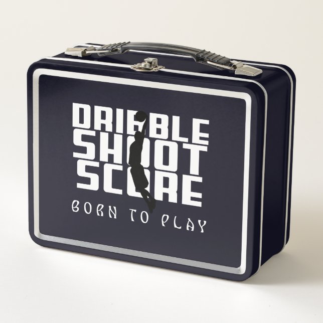 Dribble Shoot Score Basketball  Metal Lunch Box (Front)
