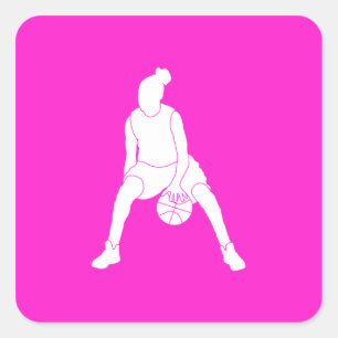 Dribble Silhouette Sticker  Pink