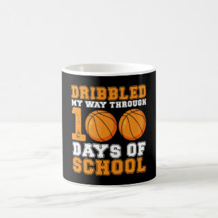 Dribbled My Way Through 100 Days School Basketball Coffee Mug