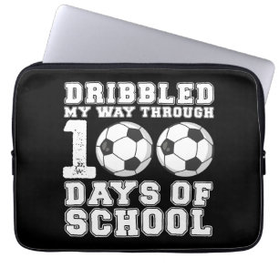Dribbled My Way Through 100 Days School Soccer Laptop Sleeve