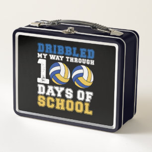 Dribbled My Way Through 100 Days School Volleyball Metal Lunch Box