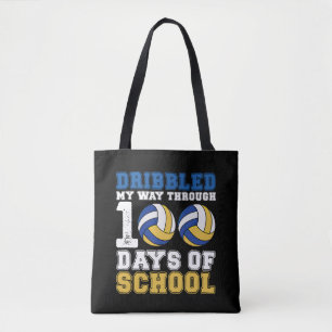 Dribbled My Way Through 100 Days School Volleyball Tote Bag