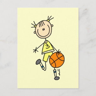 Dribbling Girl Basketball Tshirts and Gifts Postcard