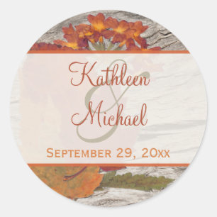 Dried Autumn Leaves, Flowers 1.5" Diameter Sticker