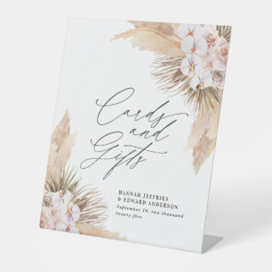 Dried botanical pampas natural botanical rustic pe pedestal sign