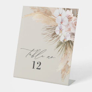 Dried botanical pampas natural botanical rustic pe pedestal sign