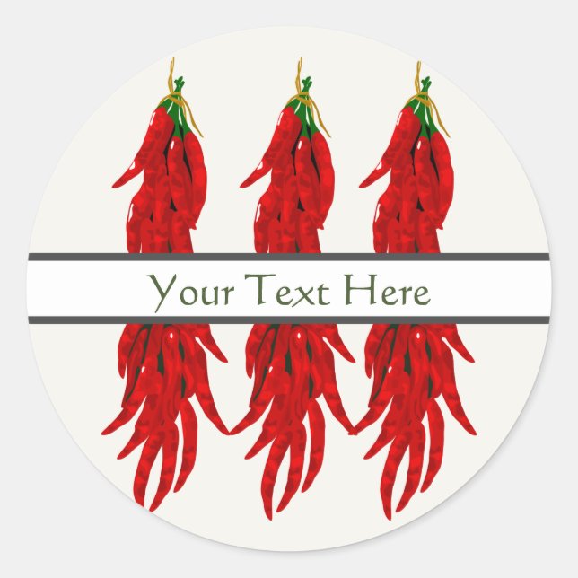 Dried Chilli Peppers Classic Round Sticker (Front)