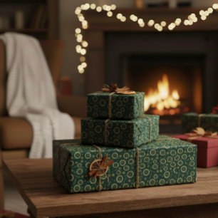 Dried Citrus & Gold Pattern Wrapping Paper