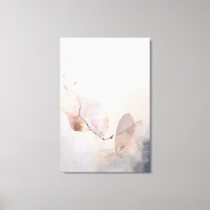 Dried Eucalyptus Leaves Gold Circle Minimal Art Canvas Print