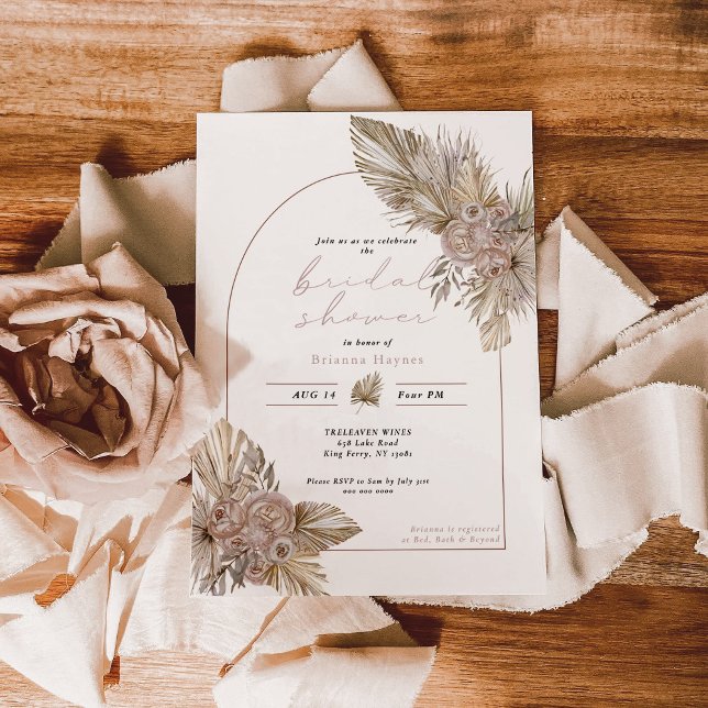 Dried Florals Desert themed Bridal Shower Invitation (Creator Uploaded)