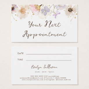 Dried flowers elegant appointment card