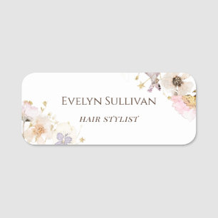 Dried flowers name tag
