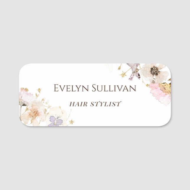 Dried flowers name tag (Front)