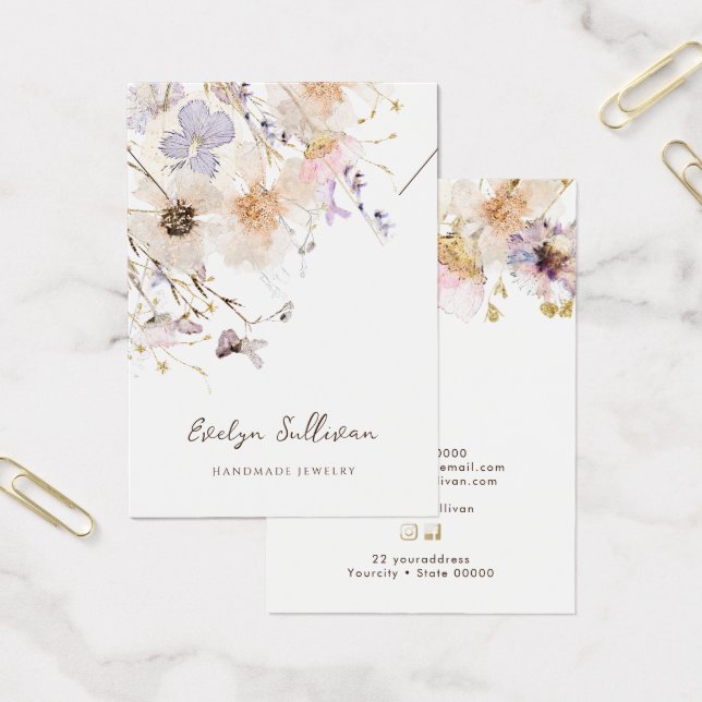 Dried flowers necklace display card (Office)