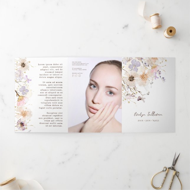 Dried flowers trifold brochure (Outside)