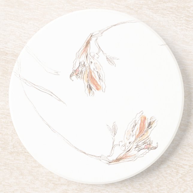 Dried freesias 1  coaster (Front)