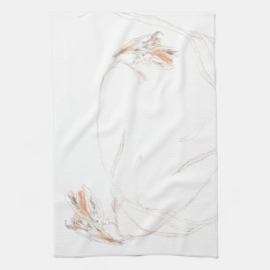 Dried freesias 1  tea towel