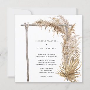 Dried Grass Pampas Wedding Arch Invitation