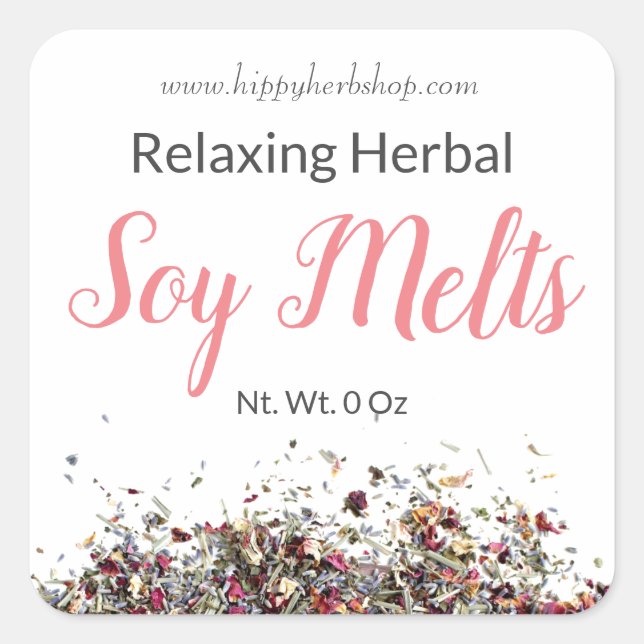 Dried Herbal Extracts Soy Wax Melt Labels (Front)